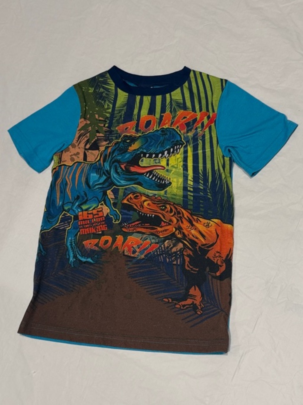 Kids Blue Dinosaur Graphic Tee
